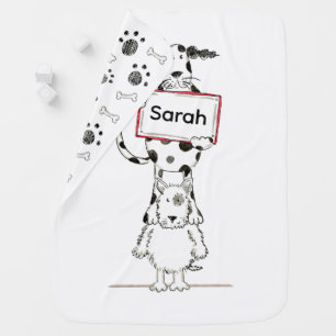 Personalized Cute Dog Acrobat  Baby Blanket