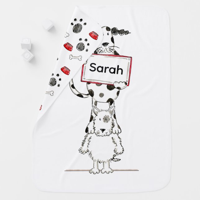 Personalized Cute Dog Acrobat  Baby Blanket (In Situ)