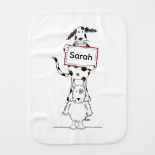 Personalized Cute Dog Acrobat Baby Burp Cloth