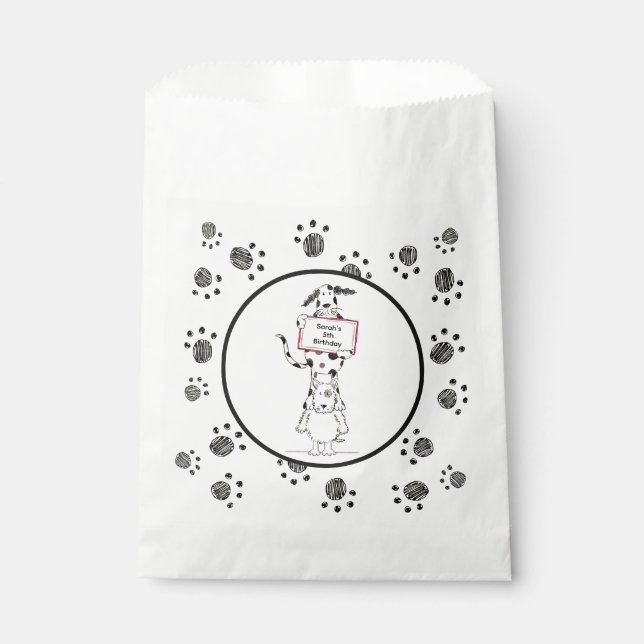 Personalized Cute Dog Acrobats Birthday Favor Bag (Front)