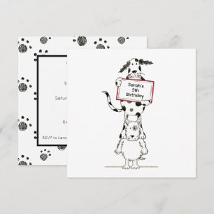 Personalized Cute Dog Acrobats Birthday Invitation