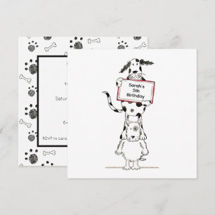 Personalized Cute Dog Acrobats Birthday Invitation