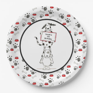 Personalized Cute Dog Acrobats Birthday Paper Plates