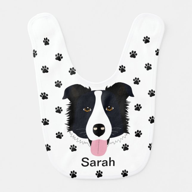 Personalized Cute Dog Animal Baby Bib (Front)