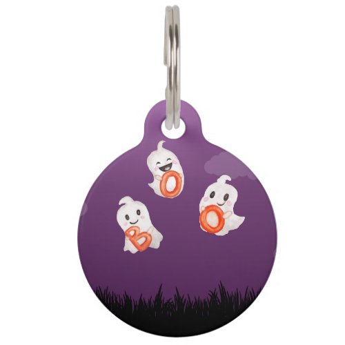 Personalized  Cute DogCat in Halloween costume Pet ID Tag