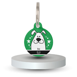 Personalized Cute Dog Doodle Design with QR code Pet ID Tag
