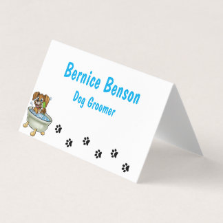 Personalized Cute Dog Groomer Pet Grooming Business Card
