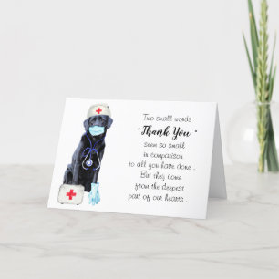 Personalized Cute Dog Medical Doctor Nurse Letterpress Thank You Card