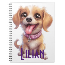 Personalized Cute Dog Spiral Notebook: Deligh