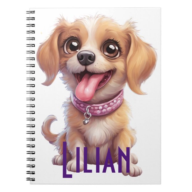 Personalized  Cute Dog Spiral Notebook: Deligh Notebook (Front)