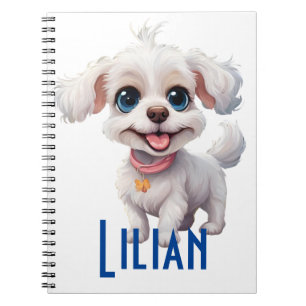 Personalized Cute Dog Spiral Notebook: Delightful Notebook