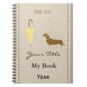 Personalized Cute Dog Walker Pet Lover Linen Look Notebook