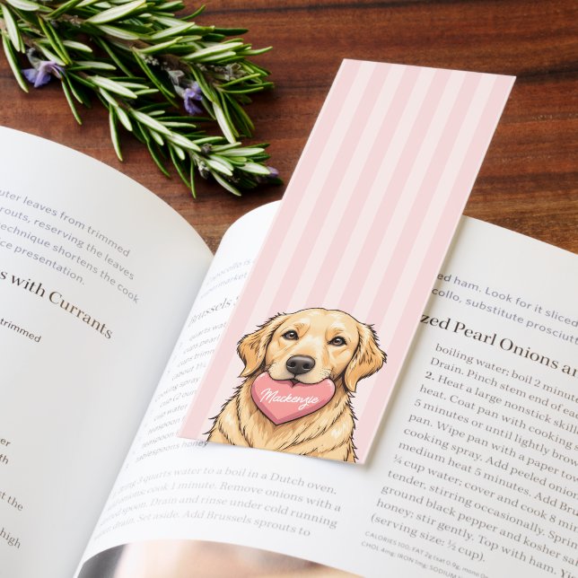 Personalized Cute Dog with Pink Heart Bookmarks (Book)