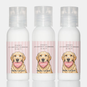 Personalized Cute Dog with Pink Heart Hand Lotion