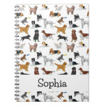 Personalized Cute Dogs Illustrations Pattern  Notebook