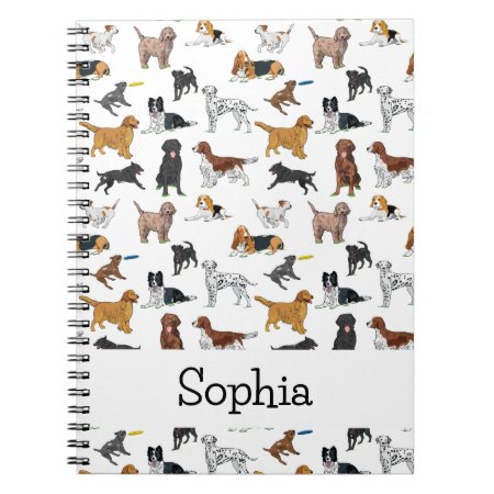 Personalized Cute Dogs Illustrations Pattern  Notebook
