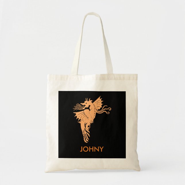 Personalized Cute Dragon Tote Bag (Front)