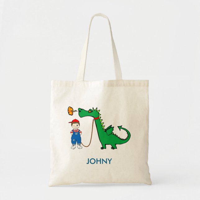 Personalized Cute Dragon Tote Bag (Front)