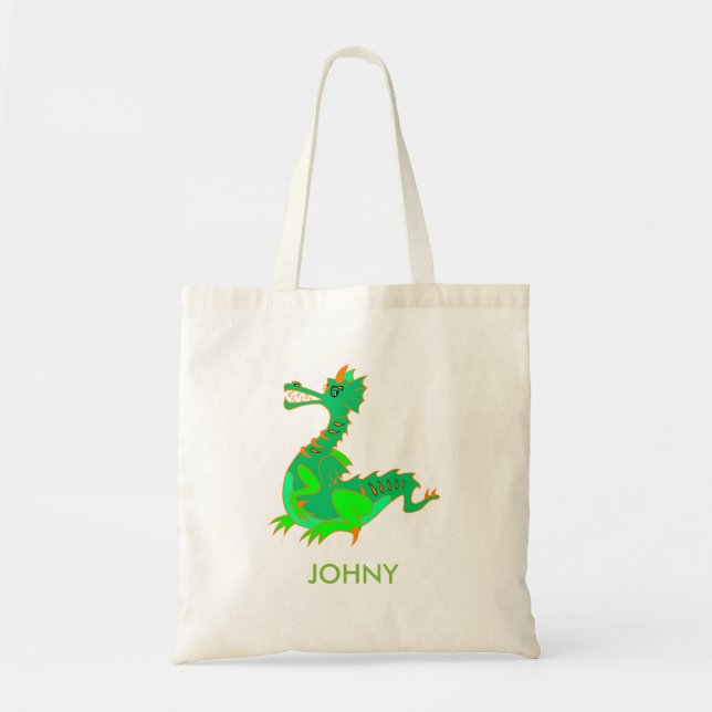 Personalized Cute Dragon Tote Bag (Front)