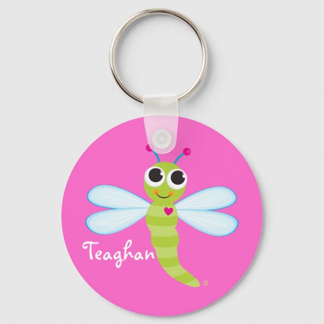 Personalized Cute Dragonfly Keychain - Personalize (Front)