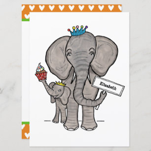 Personalized Cute Elephant Baby Shower Invitation
