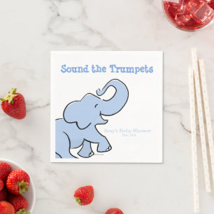 Personalized Cute Elephant Baby Shower Paper Napkins