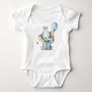 Personalized Cute Elephant Balloon Baby Baby Bodysuit
