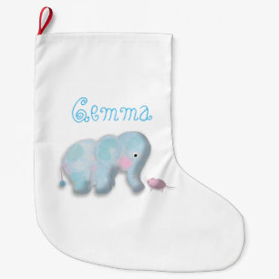 Personalized cute elephant Christmas Stocking