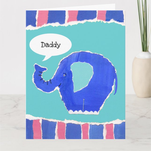 Personalized Cute Elephant Father's Day Card (Front)