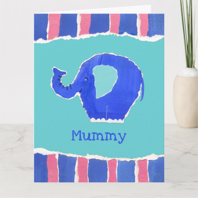 Personalized Cute Elephant Mother's Day Card (Front)