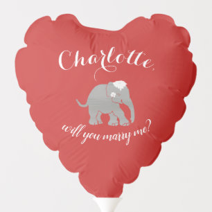 Personalized Cute Elephant Wedding Proposal Balloon