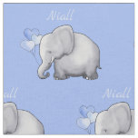 Personalized Cute Elephants Baby Boy Nursery Fabric
