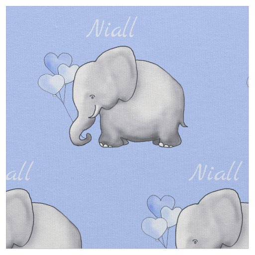 Personalized Cute Elephants Baby Boy Nursery Fabric Zazzle Personalized Cute Elephants Baby Boy Nursery Fabric