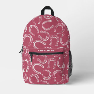 Personalized Cute Equestrian Horseshoe Pattern Printed Backpack