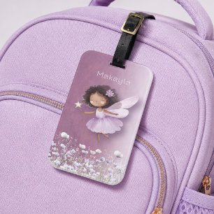 Personalized Cute Fairy Purple Girls Luggage Tag