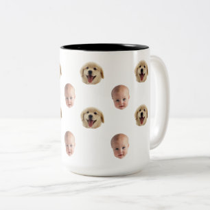 Personalized Cute Family Face 2 Photos Mug