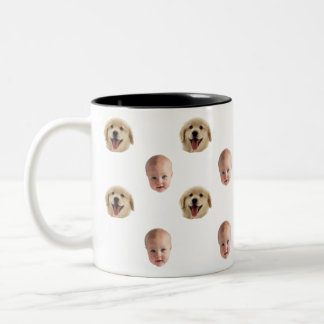 Personalized Cute Family Face 2 Photos Mug
