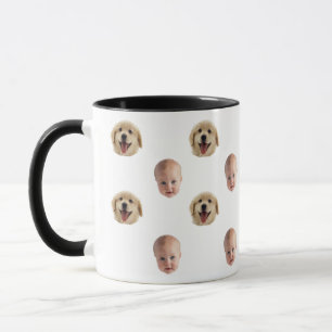 Personalized Cute Family Face 2 Photos Mug