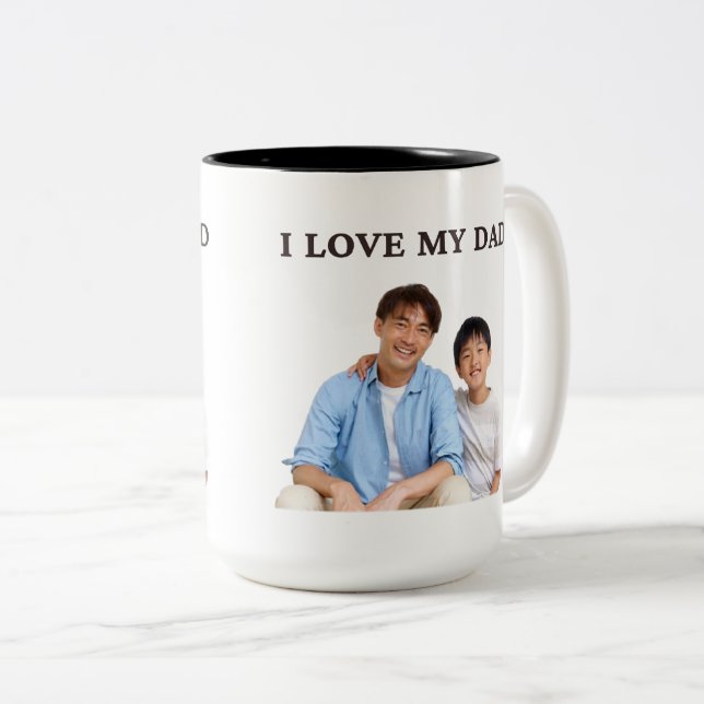 Personalized Cute Family Face 2 Photos Mug (Front Right)