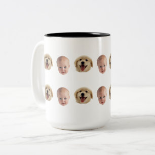 Personalized Cute Family Face 2 Photos Mug