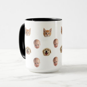 Personalized Cute Family Face 2 Photos Mug