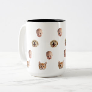 Personalized Cute Family Face 2 Photos Mug
