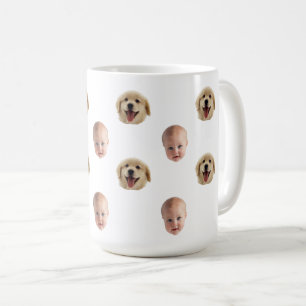 Personalized Cute Family Face 2 Photos Mug