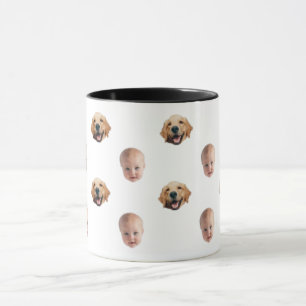 Personalized Cute Family Face 2 Photos Mug