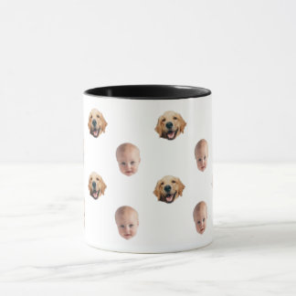 Personalized Cute Family Face 2 Photos Mug