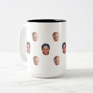 Personalized Cute Family Face 2 Photos Mug