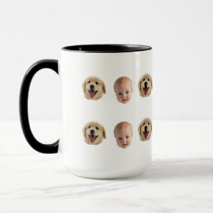 Personalized Cute Family Face 2 Photos Mug
