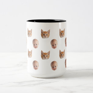 Personalized Cute Family Face 2 Photos Mug