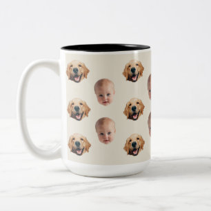 Personalized Cute Family Face 2 Photos Mug