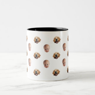 Personalized Cute Family Face 2 Photos Mug